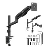 Ergo Office Monitor Mount/Hanger Gas Spring 17 -32 1-10 kg Matte Black Max. VESA 100x100 ER-691 B