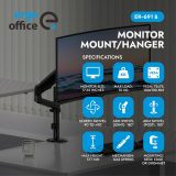 Ergo Office Monitor Mount/Hanger Gas Spring 17 -32 1-10 kg Matte Black Max. VESA 100x100 ER-691 B