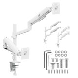Ergo Office Mount/Hanger for 2 Monitors Gas Spring 17 -32 1-10 kg Matte White ER-692 W