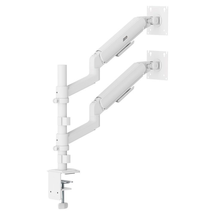 Ergo Office Mount/Hanger for 2 Monitors Gas Spring 17 -32 1-10 kg Matte White ER-692 W