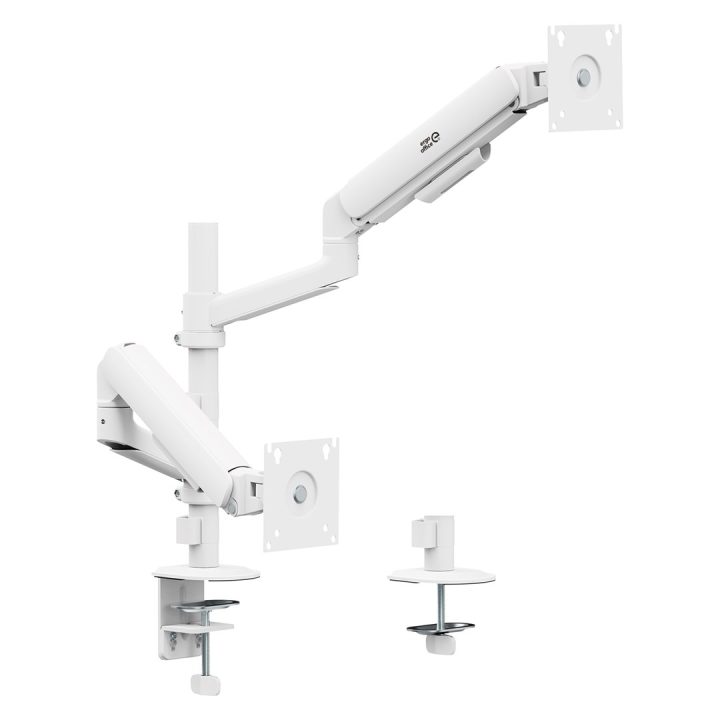 Ergo Office Mount/Hanger for 2 Monitors Gas Spring 17 -32 1-10 kg Matte White ER-692 W