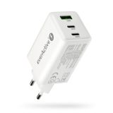 Charger GaN 1 x USB 2 x USB-C Quick Charge 4+ 65W white