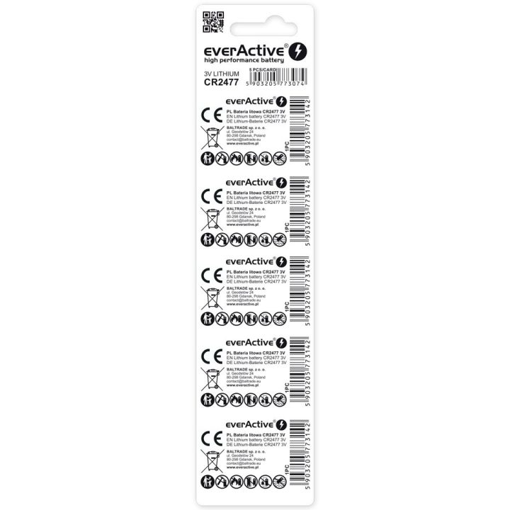 Lithium battery everActive CR2477 - blister 5 pcs.