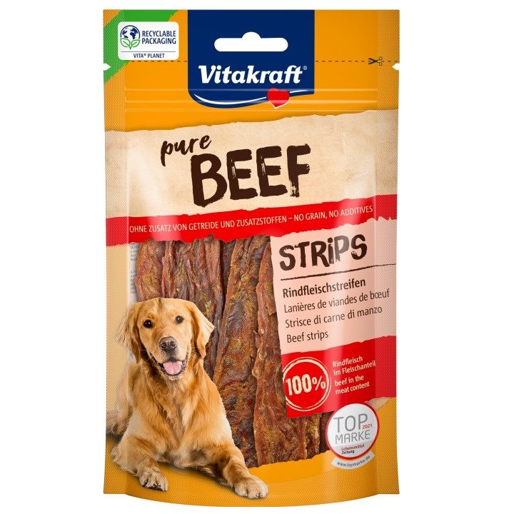 VITAKRAFT Pure Beef Strips - dog treat - 80 g