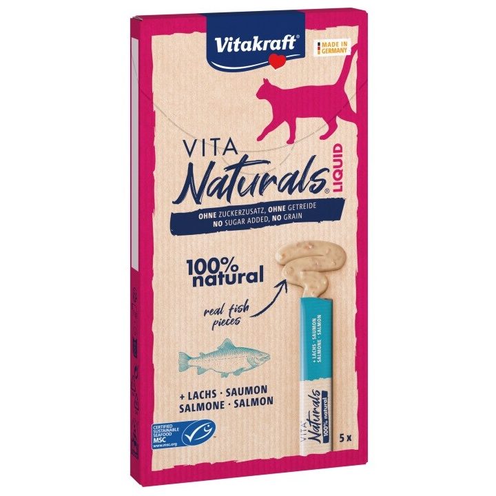 VITAKRAFT Vita Naturals Liquid Salmon - cat treats - 5 x 15g