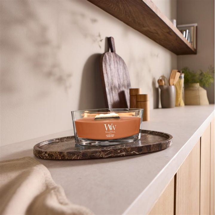 WoodWick Saffron Smoke wax candle Ellipse Brown 1 pc(s)
