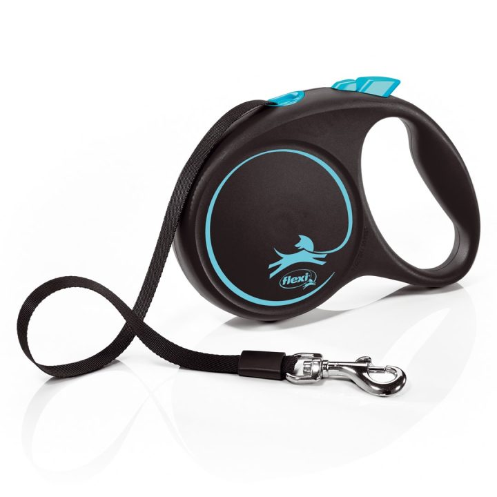 Flexi Automatic leash Black Design M 5 m Blue