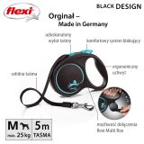 Flexi Automatic leash Black Design M 5 m Blue