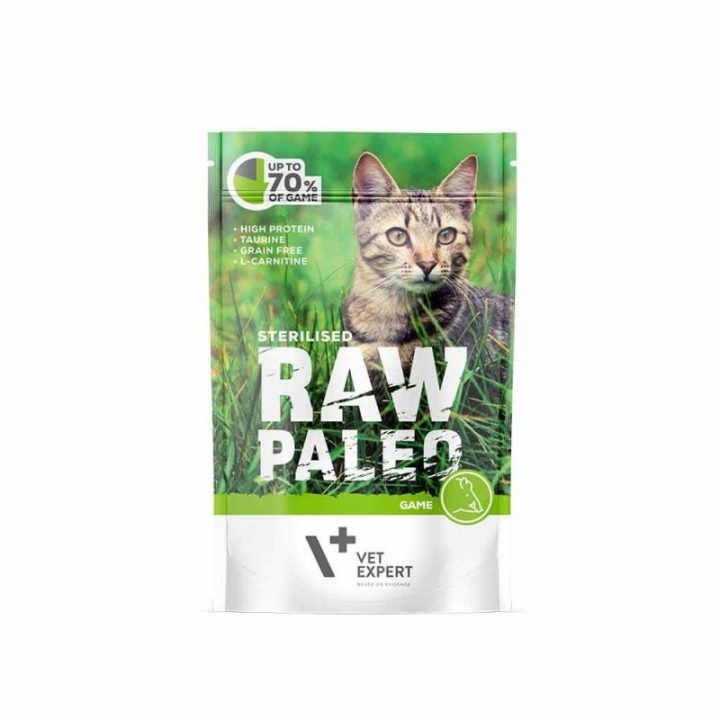 VETEXPERT Raw Paleo Adult Cat Sterilised Game - wet cat food - 100 g