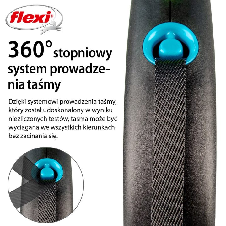 Flexi Automatic leash Black Design M 5 m Blue