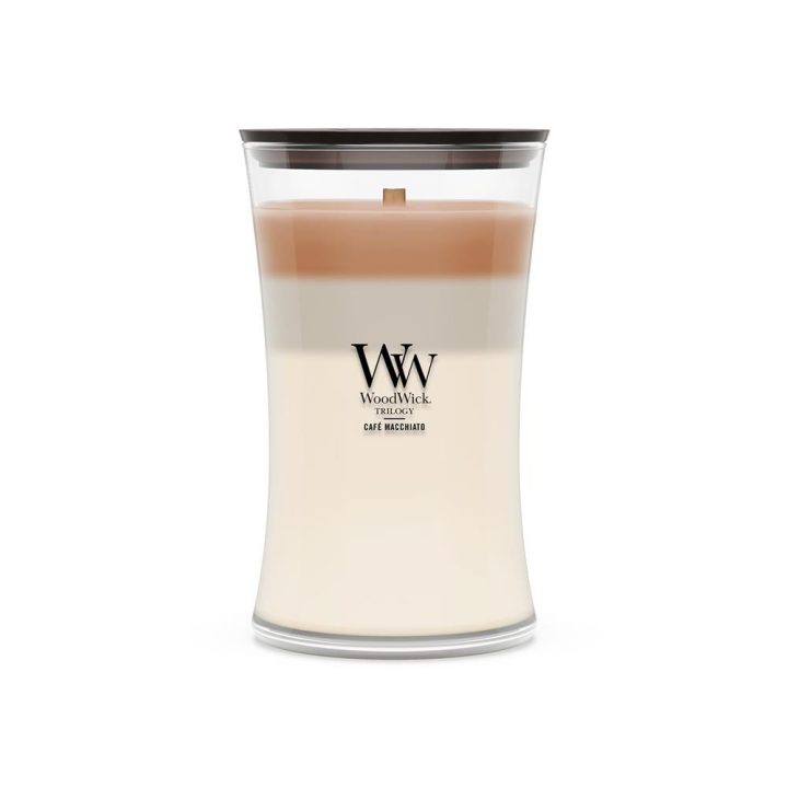 WoodWick Café Macchiato wax candle Cylinder Coffee White Brown 1 pc(s)