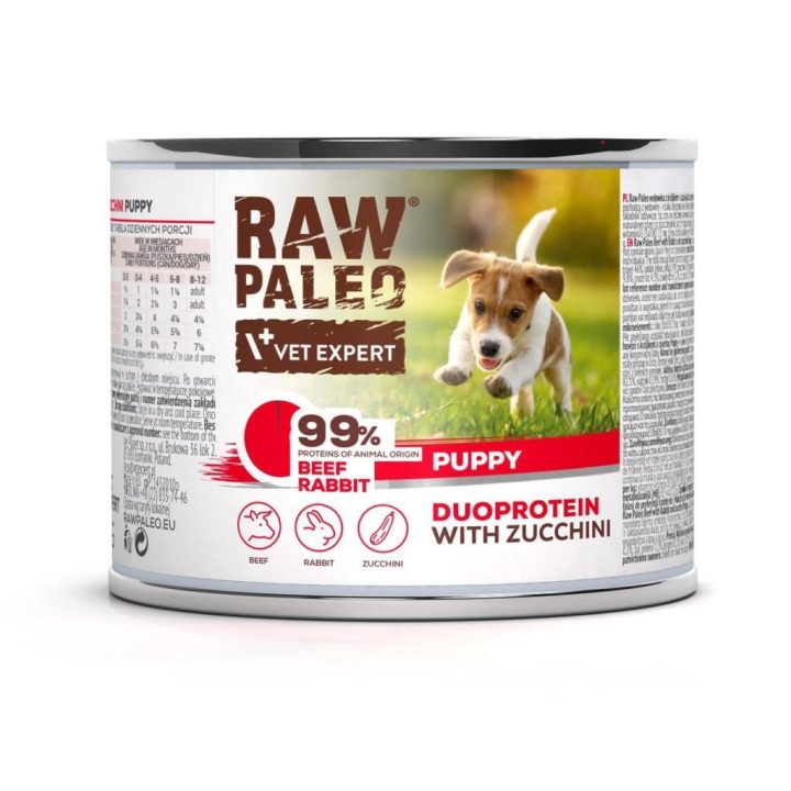 VETEXPERT Raw Paleo Duoprotein Beef & Rabbit Puppy - wet dog food - 200g