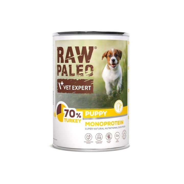 VETEXPERT Raw Paleo Puppy Monoprotein Turkey - wet food for puppies - 400 g