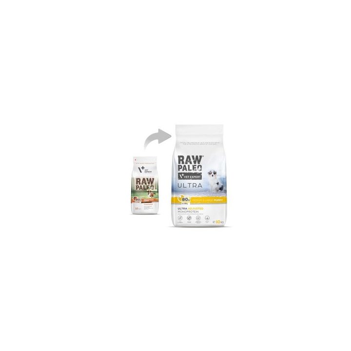 VETEXPERT Raw Paleo Ultra Medium&Large Puppy Turkey - dry food for puppies - 10 kg