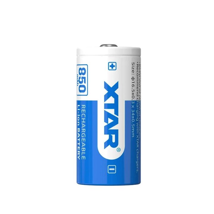 Battery 16340/R-CR123 3 7V Li-ion 850 mAh XTAR