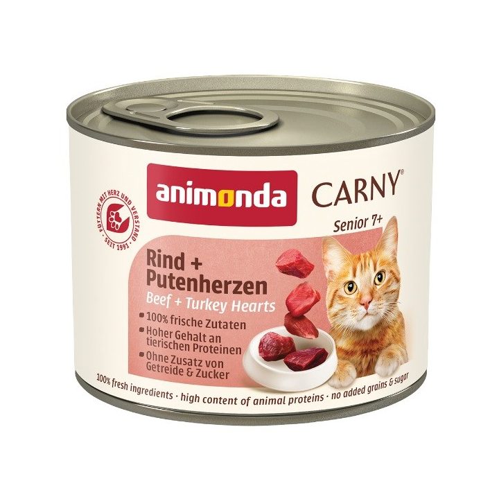 ANIMONDA Carny Senior Beef and turkey hearts - wet cat food - 200g