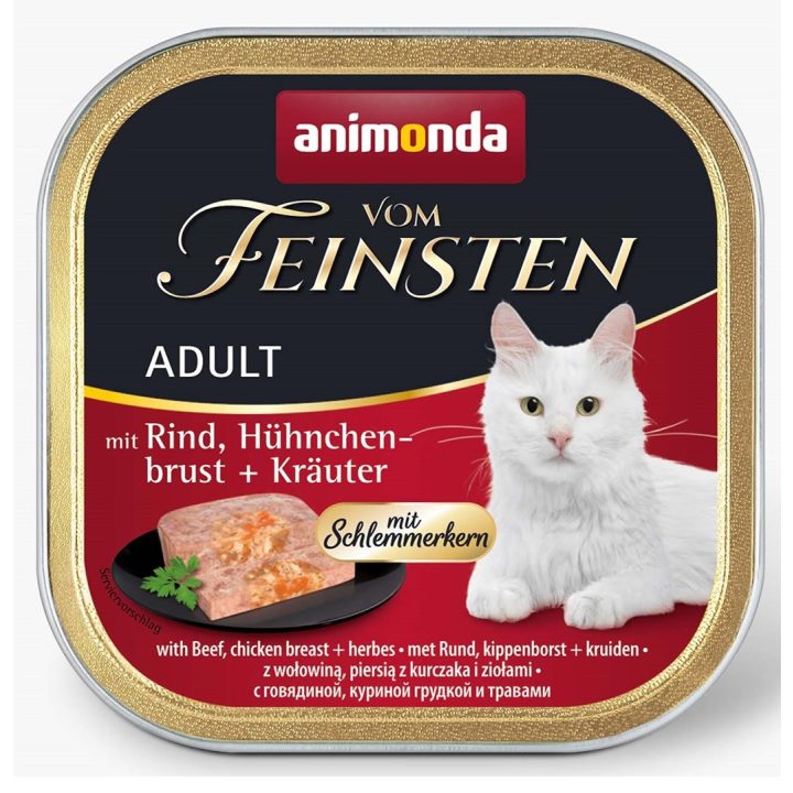 ANIMONDA Vom Feinsten Adult Beef chicken breast and herbs - wet cat food - 100g