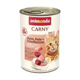 ANIMONDA Carny Adult Chicken turkey duck hearts - wet cat food - 400g