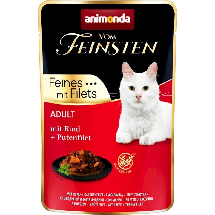 ANIMONDA vom Feinsten Beef turkey fillet - wet cat food - 85 g