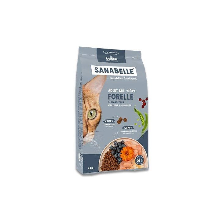 BOSCH Sanabelle Life Adult Trout with blueberries - dry cat food - 8kg