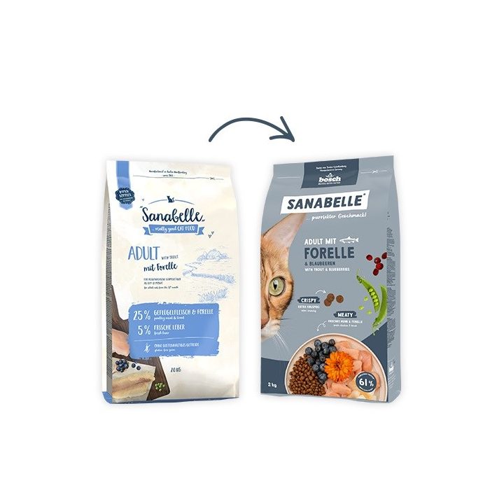 BOSCH Sanabelle Life Adult Trout with blueberries - dry cat food - 8kg