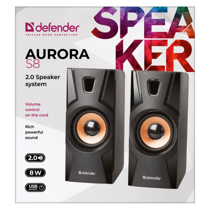 SPEAKERS DEFENDER AURORA S8 2.0 8W USB