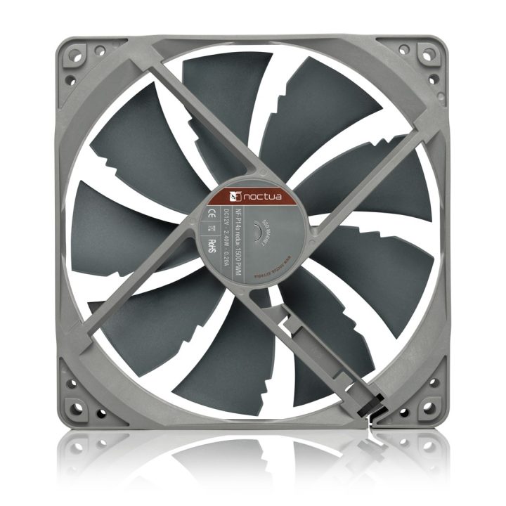 Noctua NF-P14S REDUX-1500 PWM computer cooling system Computer case Fan 14 cm Grey