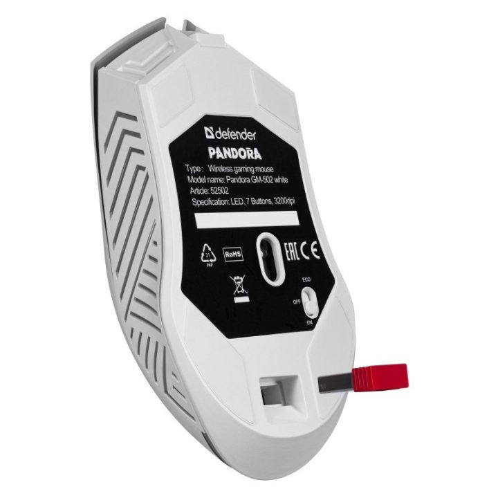 WIRELESS MOUSE DEFENDER PANDORA RF WHITE 3200dpi 7P