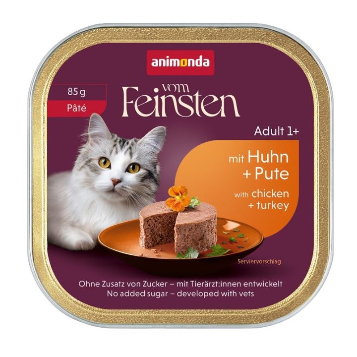 ANIMONDA Vom Feinsten Adult Pâté Chicken and turkey - wet cat food - 85g
