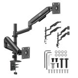 Ergo Office Mount / Holder for 2 Monitors Gas Spring 17 -32 1-10 kg Matte Black ER-692 B