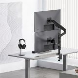 Ergo Office Mount / Holder for 2 Monitors Gas Spring 17 -32 1-10 kg Matte Black ER-692 B