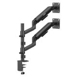 Ergo Office Mount / Holder for 2 Monitors Gas Spring 17 -32 1-10 kg Matte Black ER-692 B