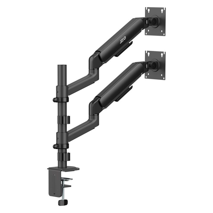 Ergo Office Mount / Holder for 2 Monitors Gas Spring 17 -32 1-10 kg Matte Black ER-692 B