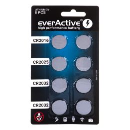 8 lithium battery set everActive 4 x CR2032 2 x CR2025 2 x CR2016