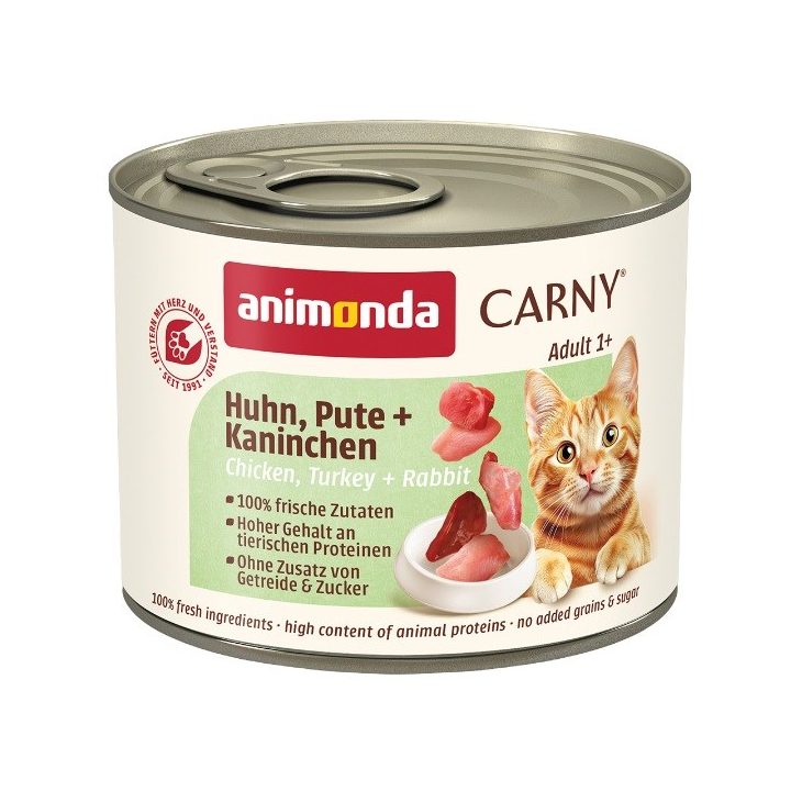 ANIMONDA Carny Adult Chicken turkey rabbit - wet cat food - 200g