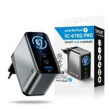 Charger GaN 1 x USB 2 x USB-C Quick Charge 4+ 67W black