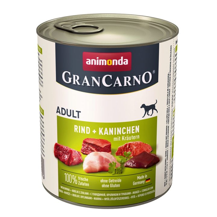 ANIMONDA GranCarno Adult Beef rabbit and herbs - wet dog food - 800g