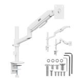 Ergo Office Monitor Mount/Hanger Gas Spring 17 -32 1-10 kg Matte White Max. VESA 100x100 ER-691 W