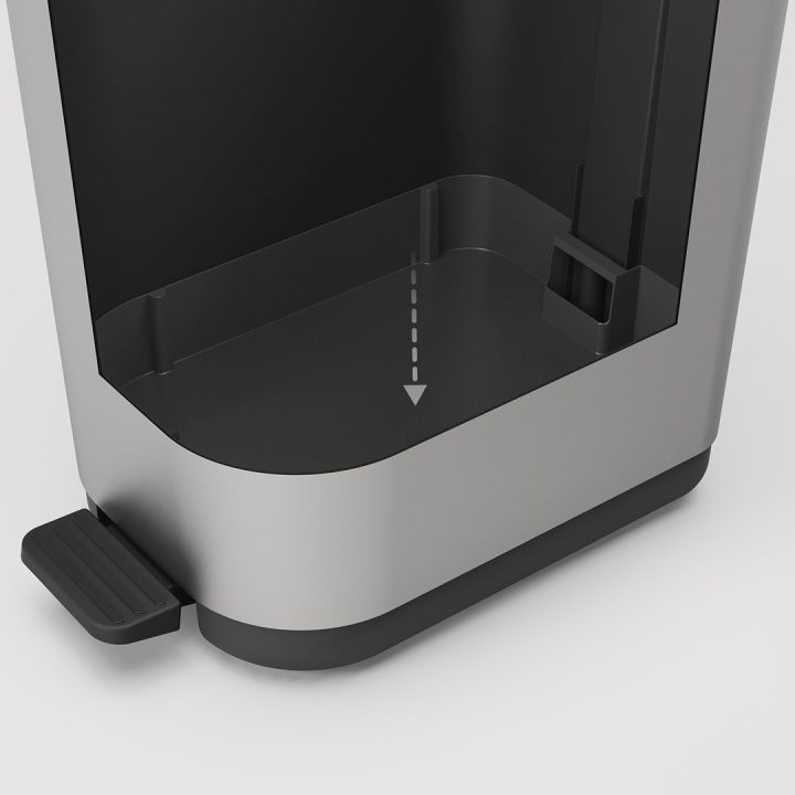 ROTHO Ribo Silver - pedal bin – 35l