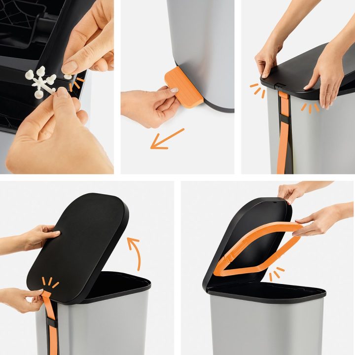 ROTHO Ribo Silver - pedal bin – 35l