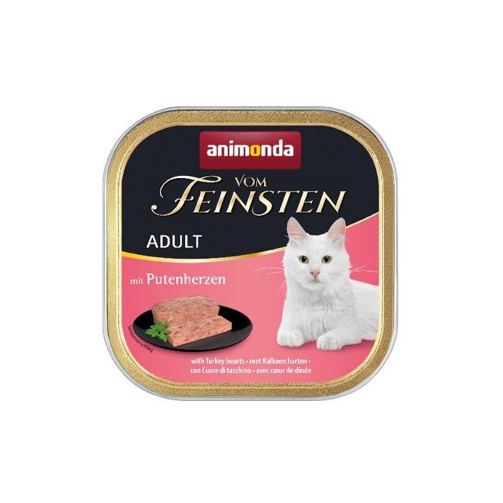 ANIMONDA Vom Feinsten Adult Turkey hearts - wet cat food - 100g