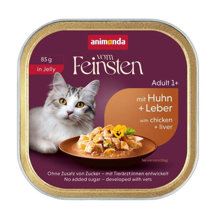 ANIMONDA Vom Feinsten Adult in Jelly Chicken and liver - wet cat food - 85g