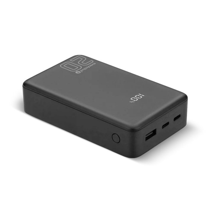 Powerbank 20 000mAh 1x USB 2x USB-C 20W QC4+ LCD screen black