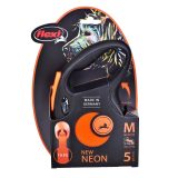 FLEXI New Neon M - retractable leash - 5 m