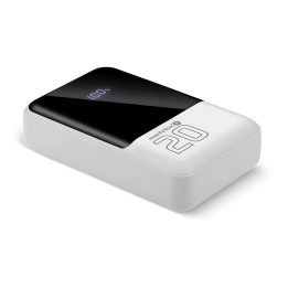 Powerbank 20 000mAh 2x USB 1x USB-C 22 5W QC4+ LCD screen white