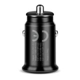 Car charger 2 X USB 12W black + cable USB-C 1m