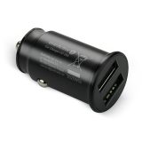 Car charger 2 X USB 12W black + cable USB-C 1m