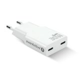 Charger 2 x USB-C Quick Charge 4+ 30W SUPER SLIM white