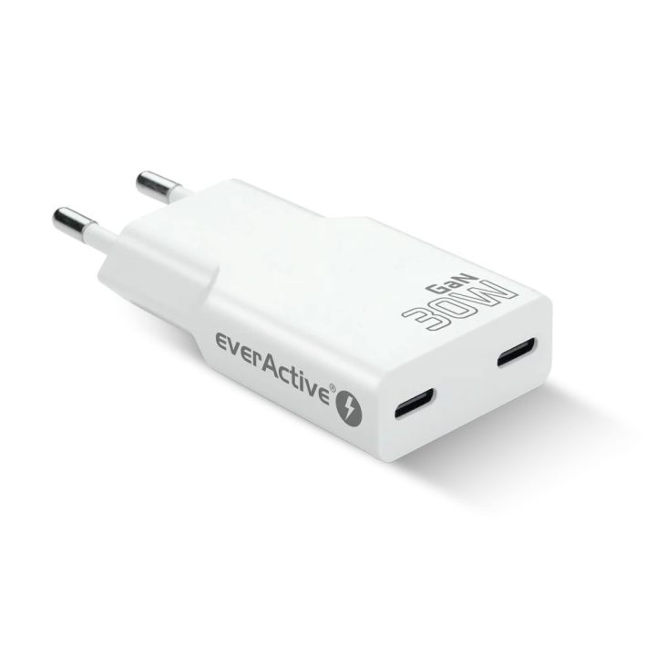 Charger 2 x USB-C Quick Charge 4+ 30W SUPER SLIM white