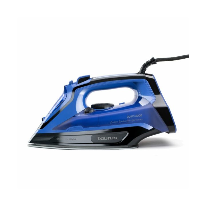 Taurus Quios 3000 Dry & Steam iron Ceramic soleplate 3000 W Black Blue